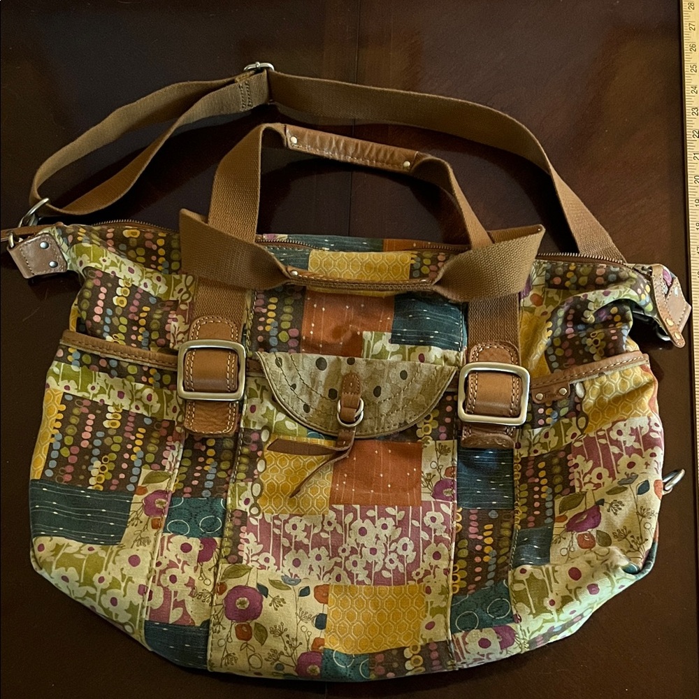Patchwork Fossil Vintage Tote Bag - Multicolor - Picture 2 of 11